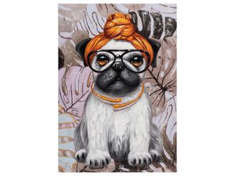 Schubiger M&ouml;bel Bild Mops mit Turban