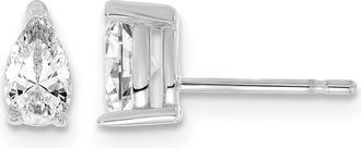 Diamond2Deal 14k White Gold Pear 1.25 ct Lab Grown Diamond Stud Earrings VS Clarity, D-E Color