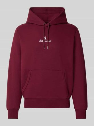 Polo Ralph Lauren Hoodie mit Label-Stitching und K&auml;nguru-Tasche in Bordeaux, Gr&ouml;&szlig;e XXL