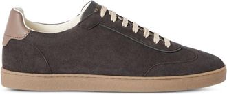 Brunello Cucinelli Maroon Suede Low-top Sneakers