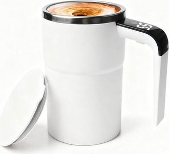 OEM Taza Autoagitadora, 380 Ml, Taza De Caf&eacute;, Recargable, Lavable, Taza Agitadora El&eacute;ctrica Para Caf&eacute; Y T&eacute;, Blanca