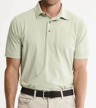 Jachs NY Stripe Performance Polo In Sage