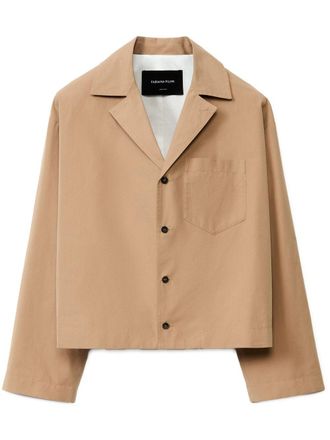 Fabiana Filippi cotton cropped jacket - women - Cotton/Cotton - S - Brown