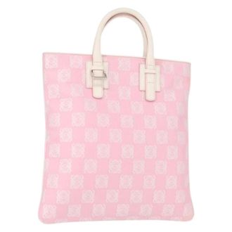 Loewe Pre-owned Tote Bags, female, Pink, Size: ONE SIZE Pre-owned Canvas Tote Bag