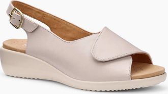 Hotter Womens Olivia Womens Peep Toe Low Wedges - Tan - Size: 7.5