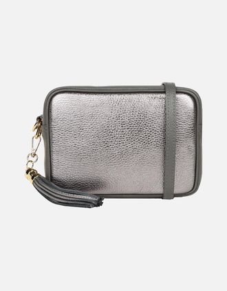 Elie Beaumont Womens Metallic Blend Womens Crossbody Bag - Grey - Size: ONE size