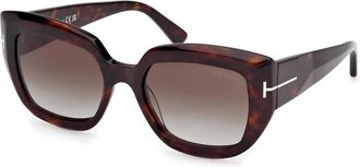 Tom Ford Bruine gradient vlinder zonnebril - Dames - Zonnebrillen - Bruin - 53 MM - Accessoires
