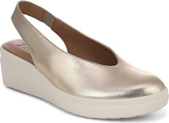 Naturalizer Sutton Slingback Platform Wedge Pump in Light Champagne at Nordstrom, Size 8.5