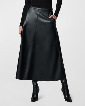 Joe's The Tavi Vegan Leather Midi Skirt