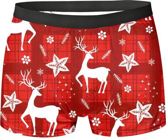 Generic Personalised Boxers for Men Christmas Boxer Shorts Xmas Funny Christmas Print Boxer Shorts Novelty Holiday Stretch Briefs Santa Deer Socks Pattern Und