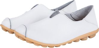 Generic Casual Shoes for Women Slip-On Smooth Loafers Shoes Leather Work Shoe Lightweight Solid Color Sports Shoe Breathable Low Top Trainers Casual Work Offi