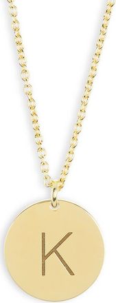 Meshmerise Initial Disc Pendant Necklace in Yellow-K at Nordstrom Rack