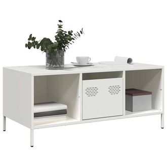 Berkfield Home Sturdy Coffee Table White 101.5x50x43.5 cm Cold-rolled Steel