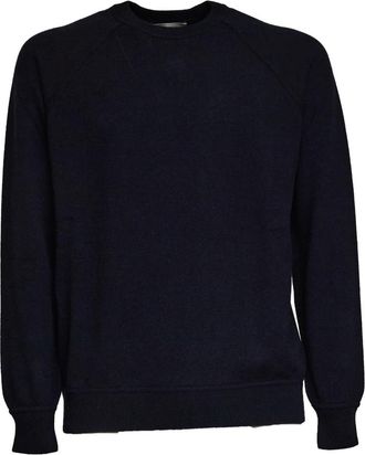 FILIPPO DE LAURENTIIS Crewneck Sweater - Heren - Ronde hals truien - Blauw - S - Wol - Truien & Vesten