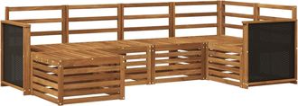 vidaXL Conjunto De Sof&aacute;s De Exterior 5 Uds. Natural Vidaxl