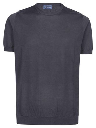Drumohr Grey Cotton Relaxed T-Shirt