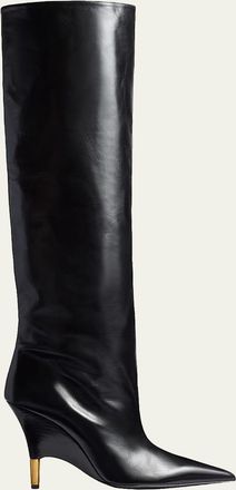 Khaite Bella Leather Knee-High Boots