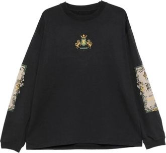 Rhude Bordeaux Reserve LS Tee - Heren - Sweatshirts - Zwart - M - Katoen - Hoodies & sweatvesten