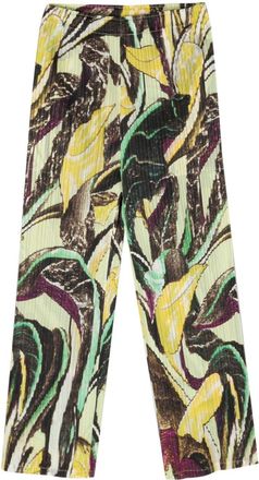 Pleats Please Issey Miyake Pleated Cropped Trousers