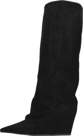 Vic Mati&eacute; Schoenen, Dames, Zwart, 38 EU, Su&egrave;de, Su&egrave;de en strass laarzen
