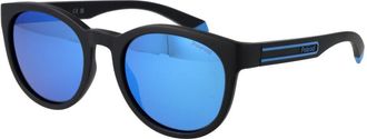 Polaroid Unisex Round Frame Sunglasses - Black - One Size