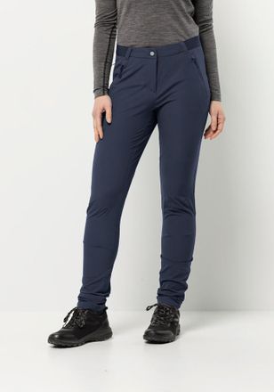 Jack Wolfskin Softshellhose JACK WOLFSKIN GEIGELSTEIN SLIM PANTS W, Damen, Gr. 38, Normalgr&ouml;ssen, blau (night, blau), Obermaterial: 91% Polyester, 9% sonstige Faser