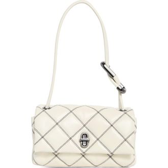 Marc Jacobs The Mini Dual Diamond Quilt Shoulder Bag in White/black at Nordstrom Rack