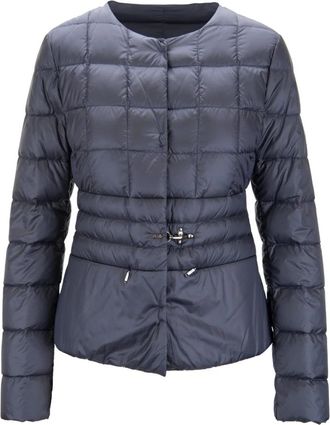 Fay Korte donsjas met drukknoop - Dames - Gewatteerde jassen - Blauw - S - Jassen