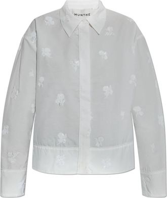 Munthe Shirt Kaseia - Dames - Overhemden - Wit - XL - Leer - Overhemden