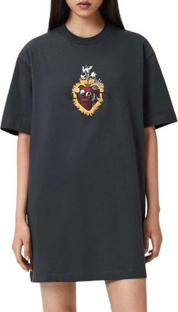 AllSaints Heartfelt T-Shirt Dress in Washed Black at Nordstrom, Size Small