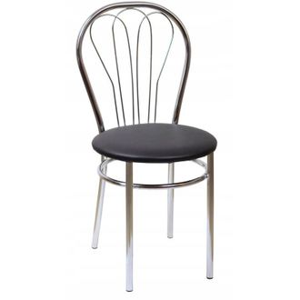 OEM Silla De Cocina Ligera Venus De Metal Cromado Negro Furnitex