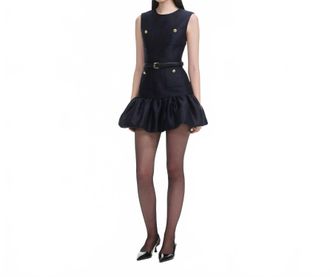 Self Portrait Taffeta Mini Dress In Navy