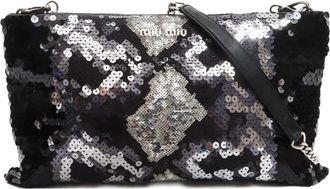 Miu Miu Clutch con paillettes 2000-2010 - Nero