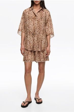 Bimba & Lola Dots Pleated Bermuda Shorts in Watercolor Dots at Nordstrom, Size X-Small Eu