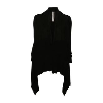 Rick Owens Medium Wrap Cardigan - Dames - Truien - Zwart - Maat: XS Zijde