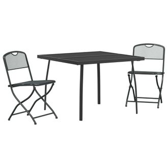 vidaXL Juego De Muebles De Exterior 3 Pcs Gris Antracita Vidaxl