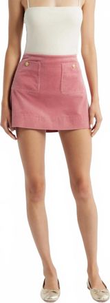 LoveShackFancy Kida Corduroy Mini Skirt In Rose