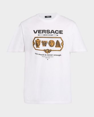 Versace Mens Too Much Is Never Enough Medusa Cotton T-Shirt