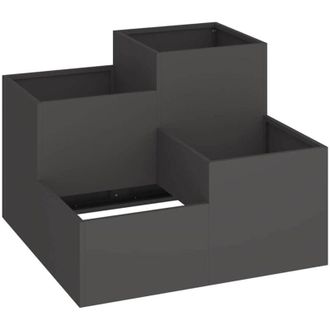 vidaXL Maceta Para Jard&iacute;n Negro 100 X 100 X 60 Cm Acero Vidaxl