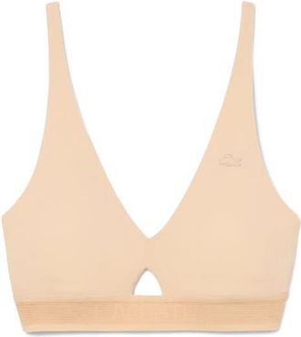 Lacoste Cutout Wireless Microfiber Bra in Biscuit at Nordstrom, Size X-Large