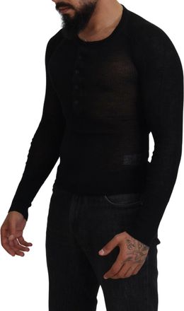 Dolce & Gabbana Mens Cashmere Button Cardigan Black