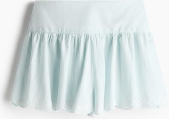 H&M Shorts mit Stickereien - Hellt&uuml;rkis