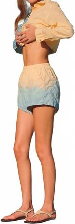 Sundry Cotton High Low Shorts In Tangerine Gradient