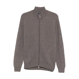Barba Turtlenecks, male, Gray, Size: XL Zip-Up Dove Gray Cardigan Sweaters
