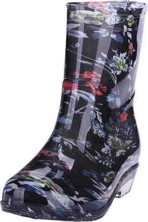 Generic Wellington Boots For Ladies Mid Calf Outside Crystal Transparent Printed Non Slip Wearable Lightweight Work Shoes Rain Boots Ladies Waterproof Fashion