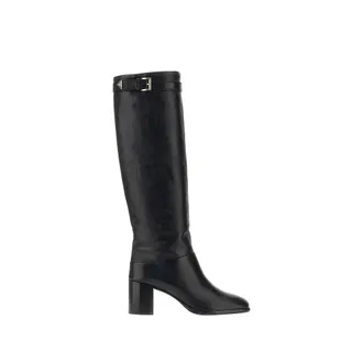 Prada Leather boots with triangle logo Woman 37