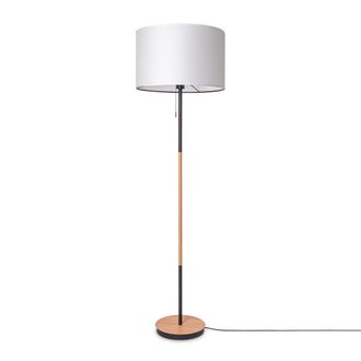 Paco Home L&aacute;mpara Pie Sal&oacute;n Pantalla Tela De Mesa Pantalla Textil E27 Luz Nocturna Blanco (&oslash;45.5 Cm), L&aacute;mpara De Pie-negro - Tipo 3 - Paco Home