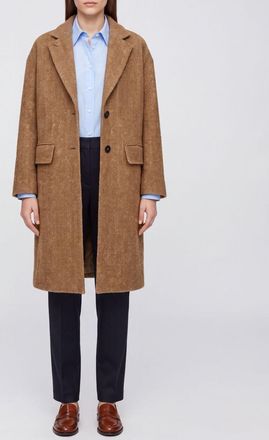 Alberto Biani Cappotto monopetto in lana e cashmere con motivo chevron