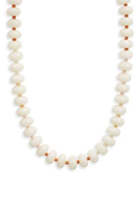 Nordstrom 12mm Beaded Necklace in Neutral Multi- Gold at Nordstrom