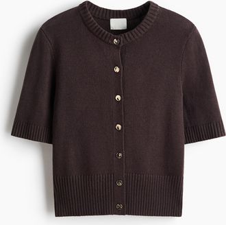 H&M Cardigan mit Kurzarm - Brown